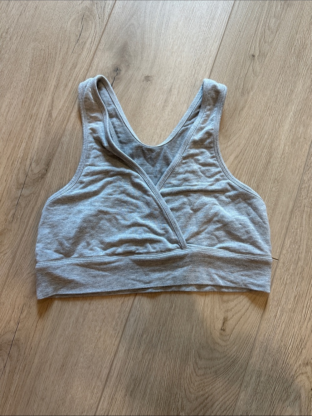 Kindred Bravely Light Gray Crossover V‑Neck Nursing Bra